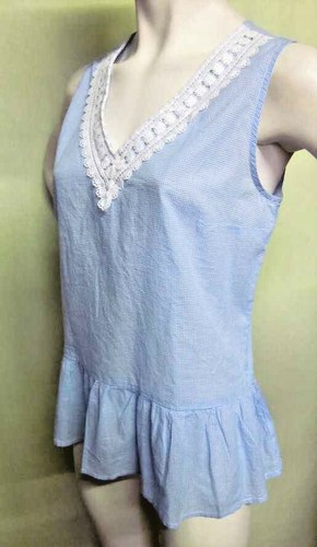 Tunika blusen top gingham - top,