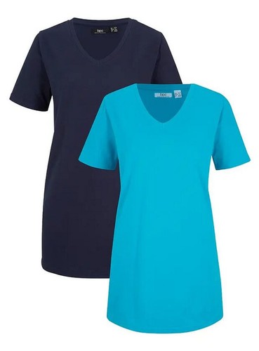Damen shirt long türkis - 2x,