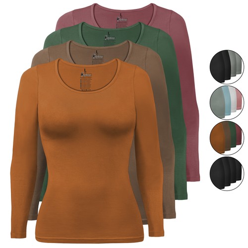 Damen langarmshirt 4er set - damen,