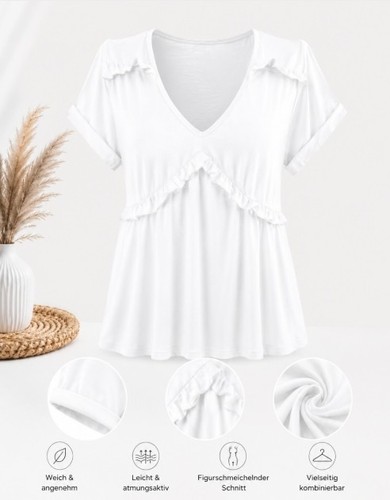 Damen kurzarm bluse sommer - bluse,
