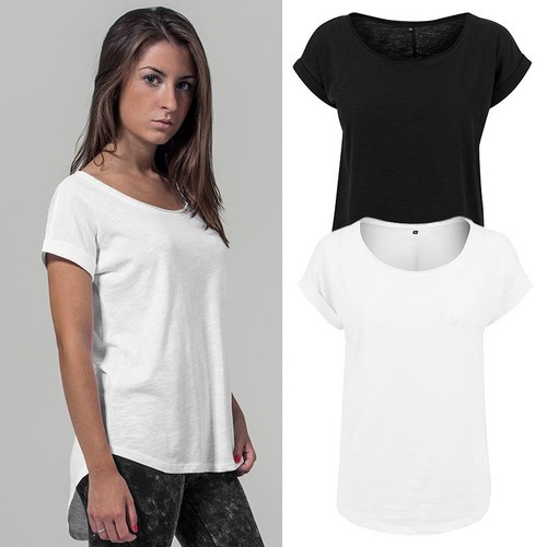 Damen long slub - damen, t-shirt