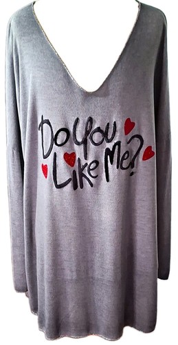 Damen pullover longshirt grau - damen,