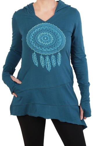 Longshirt tunika mit - longshirt,