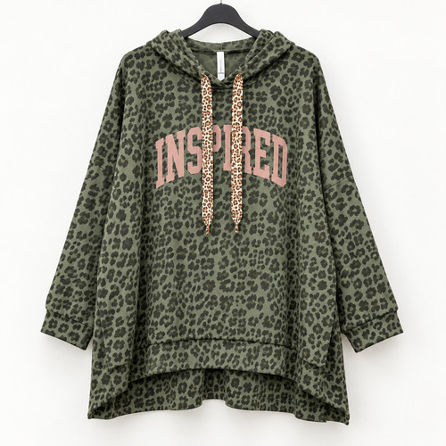 Damen leo hoodie - leo, viskose