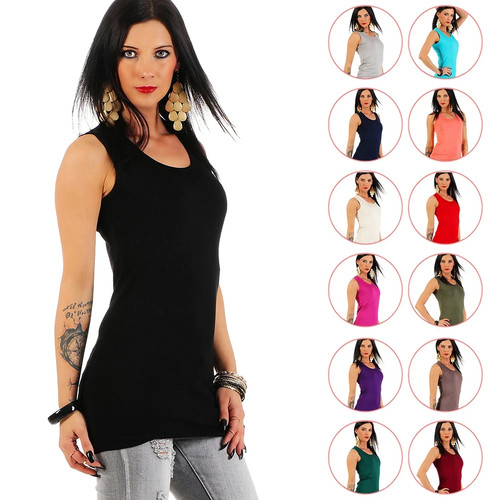 Mellice damen longshirt tank - mellice,